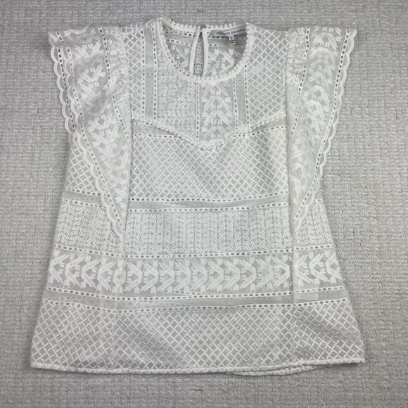 Collective Concepts Womens White / transparent Sleeveless Blouse Size S - Picture 7 of 15